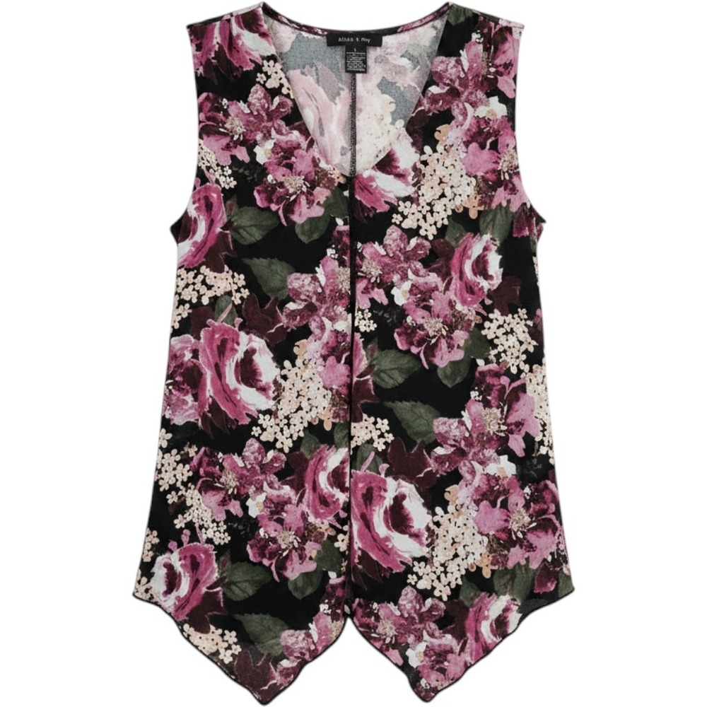 Adele & May Pink Purple Floral Sleeveless Blouse Womens Large